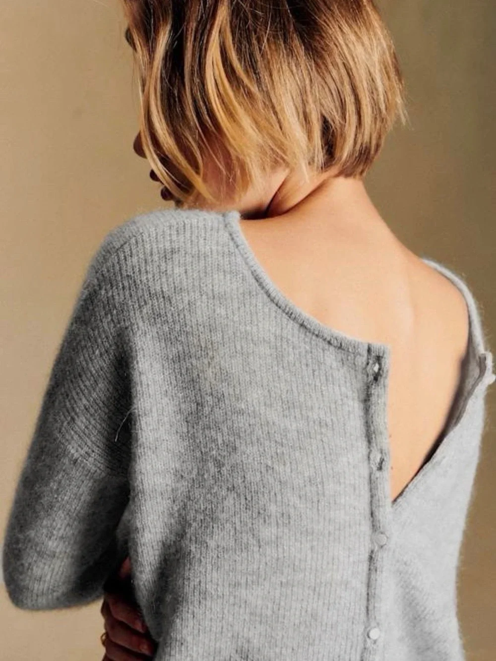 SÉZANE Gaspard Cardigan Grey Mohair Wool Blend Sweater M